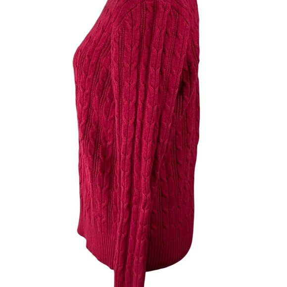 St. John's Bay Cable Knit Sweater Red Size XL Extra Large Crew Neck Women's - Picture 2 of 6
